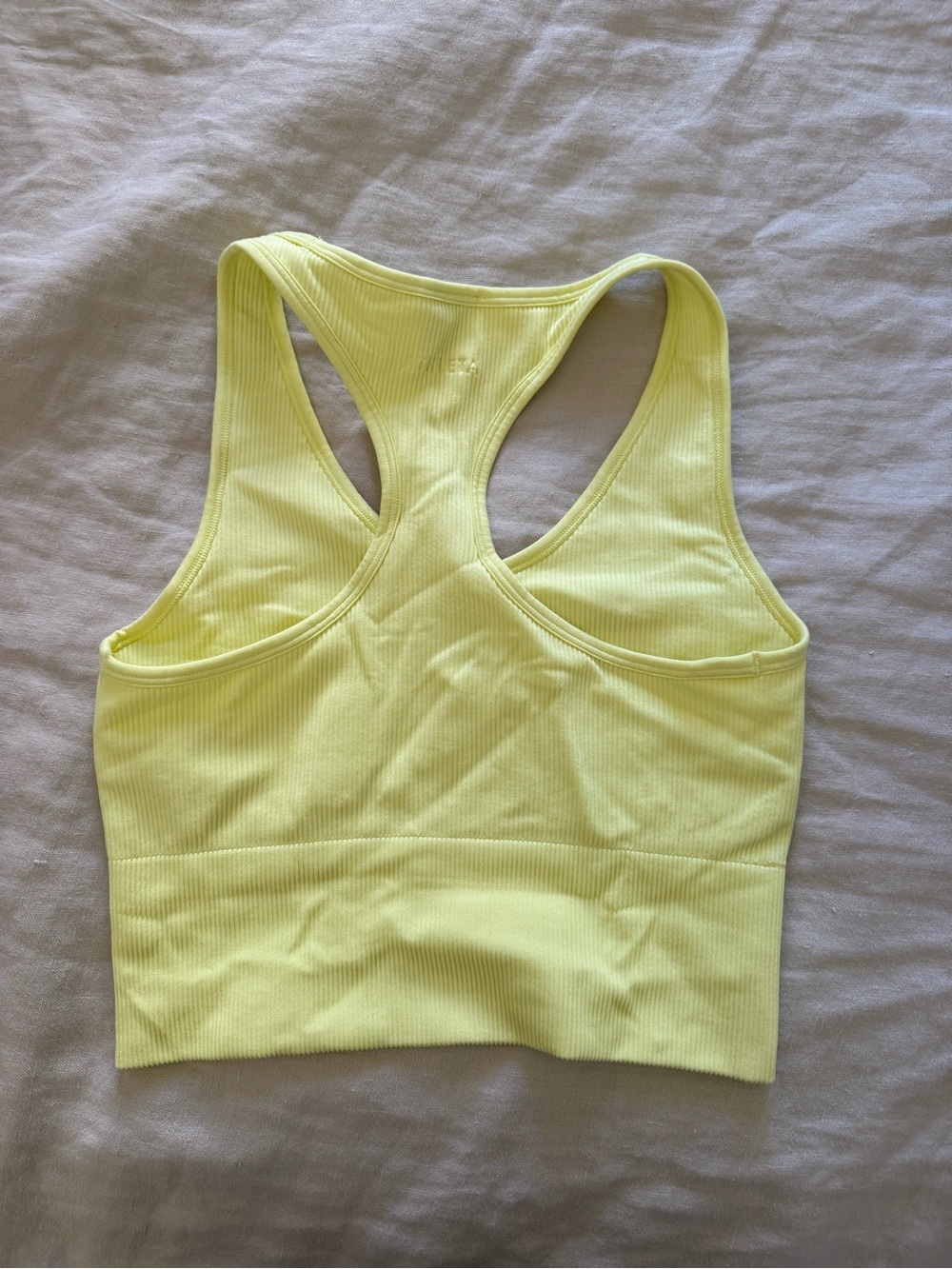Athleta Lemon Ribbed Racerback Sports Bra - Picture 2 of 2